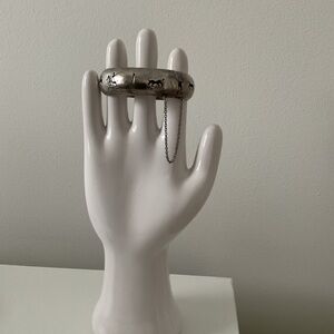 Vintage Sterling Silver 925 Hinged Bangle Bracelet